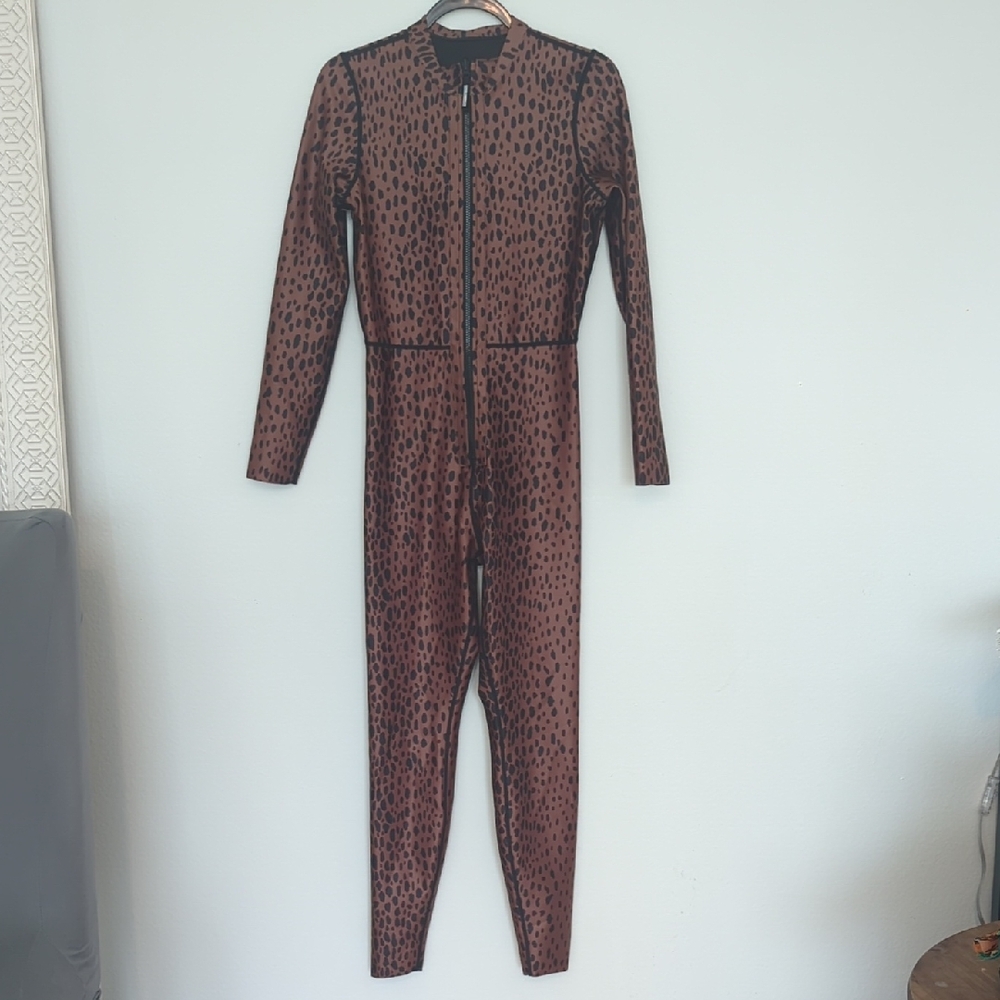 Good American Women's Reversible Leopard And Black Jumpsuit - NWT